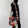 Cloth bag - Floral Design black-red - Tote bag