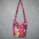 Bolsa de tela - estampado de flores violeta-rosa