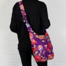 Bolsa de tela - estampado de flores violeta-rosa