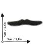 Aufnäher - Schnurrbart - Mustache dünn geschwungen - Sticker