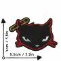Patch - Gatto nero - Gatto con spilla da balia - toppa