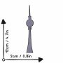 Patch - TV tower Berlin - grey 12 cm