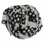 Sciarpa di cotone - teschio rotondo grande - faccia spaventosa - teschio - bianco - nero - foulard quadrato