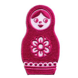 Aufnäher - Matroschka - Figur pink - Patch