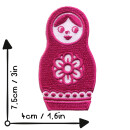 Aufnäher - Matroschka - Figur pink - Patch