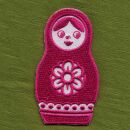 Aufnäher - Matroschka - Figur pink - Patch