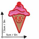 Patch - gelato con viso - gelato cono rosa - toppa
