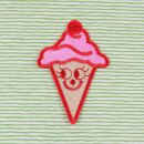 Patch - gelato con viso - gelato cono rosa - toppa