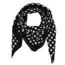 Cotton Scarf - dots 2,5 cm black - white - squared kerchief