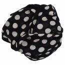 Cotton Scarf - dots 2,5 cm black - white - squared kerchief