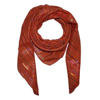Sciarpa di cotone - lurex arancione multicolore 1 - foulard quadrato
