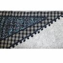 Sciarpa triangolare - motivo floreale 3 - blu scuro - bianco - marrone - fazzoletto da collo
