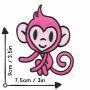 Aufnäher - Affe - Äffchen pink - Patch