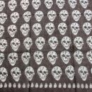 Cotton Scarf - Skulls 1 brown - white - squared kerchief