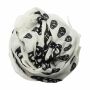 Cotton Scarf - Skulls 1 white - black - squared kerchief