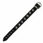 Leather bracelet with studs - Bracelet with spiked rivets 1-row - black