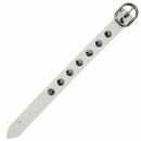 Leather bracelet with studs - Bracelet with spiked rivets 1-row - white