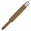 Leather bracelet with studs - Bracelet with spiked rivets 2-row - white