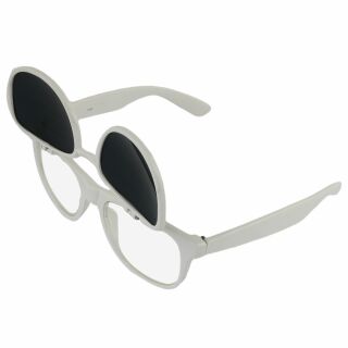 Freak Scene Sonnenbrille mit Klappe - M - weiß