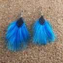 Feather Earrings 1 large > cyan