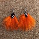Feather Earrings 1 large > orange