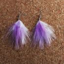 Feather Earrings 1 large > lilac-white