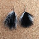 Feather Earrings 1 large &gt; black-white