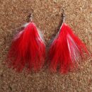 Feather Earrings 1 large > red-white