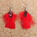 Feather Earrings 1 medium > red