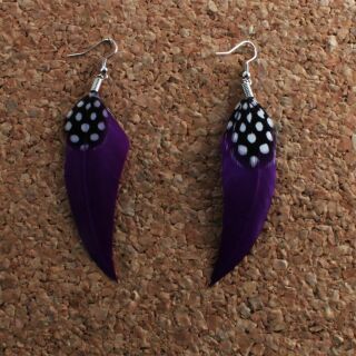Feather Earrings 1 small > purple