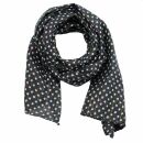 Cotton scarf - Stars 0,7 cm black - white Lurex...