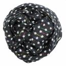 Baumwolltuch - Sterne 0,7 cm schwarz - wei&szlig; Lurex mehrfarbig - rechteckiger Schal