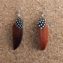 Feather Earrings 1 small > red-brown