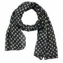 Cotton scarf - Stars 1,5 cm black - white Lurex...