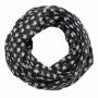 Baumwolltuch - Sterne 1,5 cm schwarz - wei&szlig; Lurex mehrfarbig 1 - rechteckiger Schal