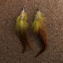 Feather Earrings 3 large > with glitter yellow-brown