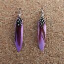 Feather Earrings medium - twocolored - lilac-brown