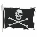 Aufnäher XL - Piratenflagge - schwarz-weiß -...