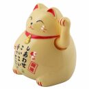 Roundish lucky cat - Maneki Neko - Waving cat - 10 cm -...