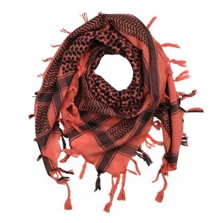 Kufiya - Keffiyeh - rojo-terracota - negro 02 - Pañuelo de Arafat