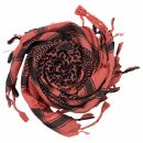 Kufiya - Keffiyeh - rojo-terracota - negro 02 - Pañuelo de Arafat