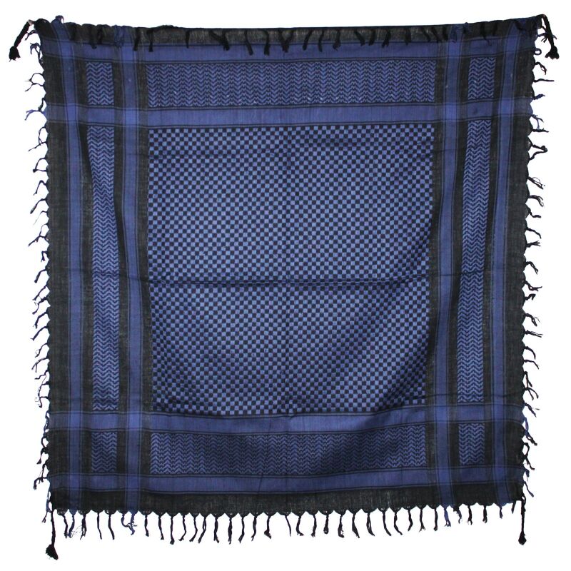 Pañuelo De Estilo Kufiya - Keffiyeh - Estampado De Cruz - Azul Obscur Blanco Panuelo De Arafat