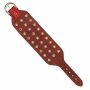 Leather bracelet with studs - Bracelet with spiked rivets 3-row - red