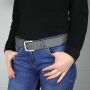 Leather belt - Buckle free belt - grey - 4 cm - all sizes