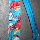 Stofftasche - Blumenmuster blau-rot - Stoffbeutel