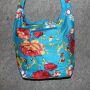 Cloth bag - Floral Design blue-red - Tote bag