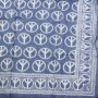 Cotton Scarf - Peace sign pattern 7,3 cm blue - squared kerchief