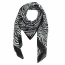Cotton Scarf - Zebra black - white - squared kerchief