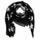 Cotton Scarf - Stars &amp; Butterfly black - white -...