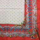 Sciarpa di cotone - motivo floreale 2 rosso - foulard quadrato